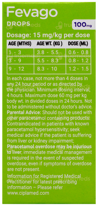 Fevago 100Mg Peppermint Flavour Oral Drops 15Ml